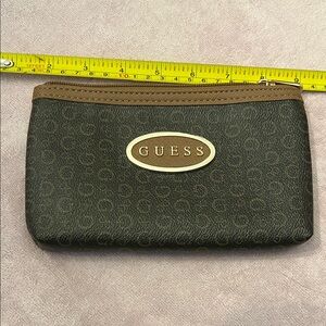 Guess Brown and Gold Zipper Pouch